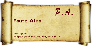 Pautz Alma névjegykártya